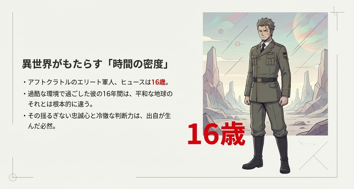 異世界アフトクラトルでの過酷な環境が育んだヒュースの精神年齢の解説
