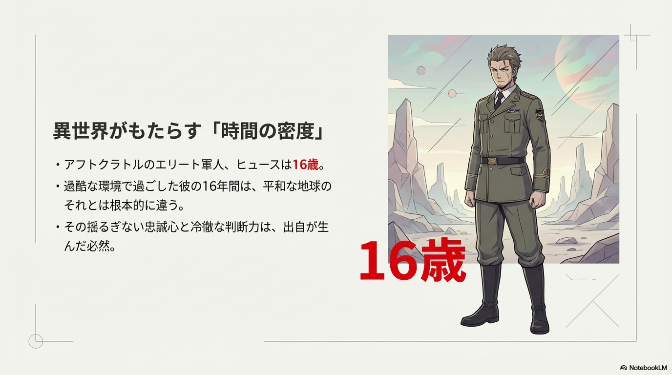 異世界アフトクラトルでの過酷な環境が育んだヒュースの精神年齢の解説