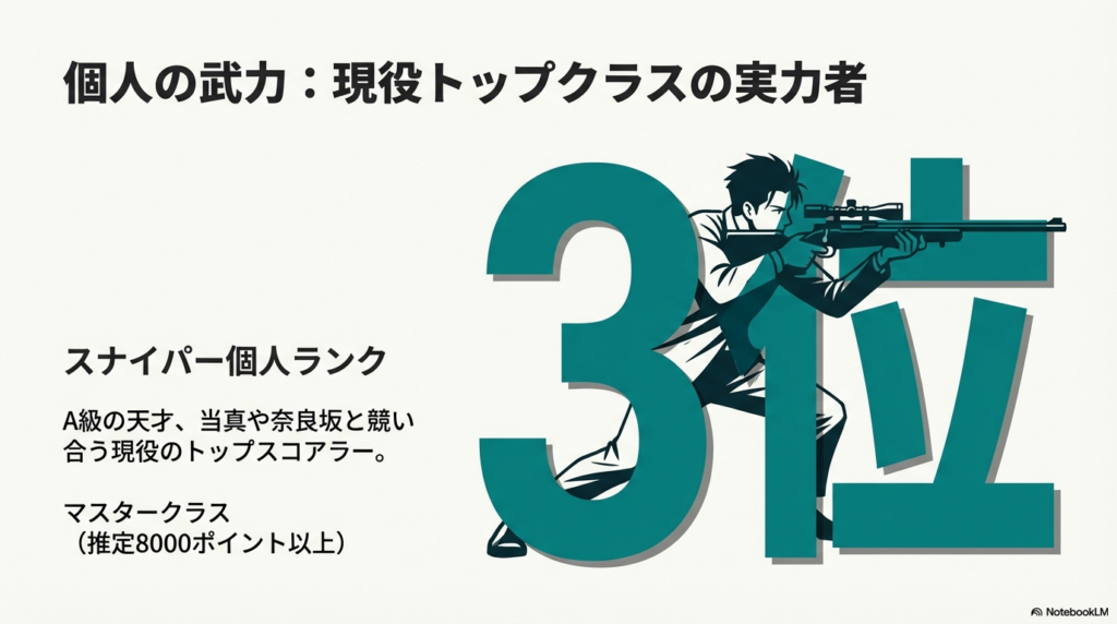スナイパー個人ランク3位の実力とマスタークラスの評価