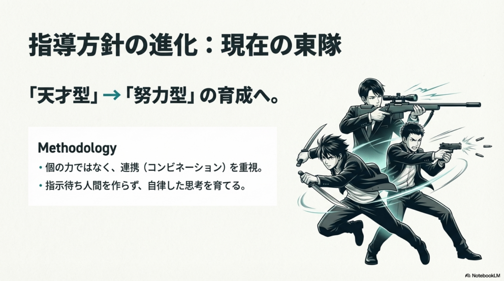現在の東隊（小荒井・奥寺）への指導方針の進化