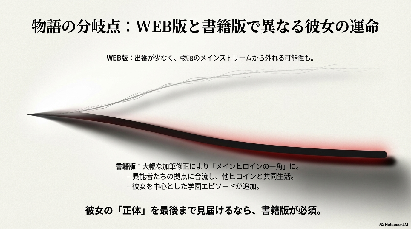 WEB版と書籍版での運命の分岐点とメインヒロイン化への道のり
