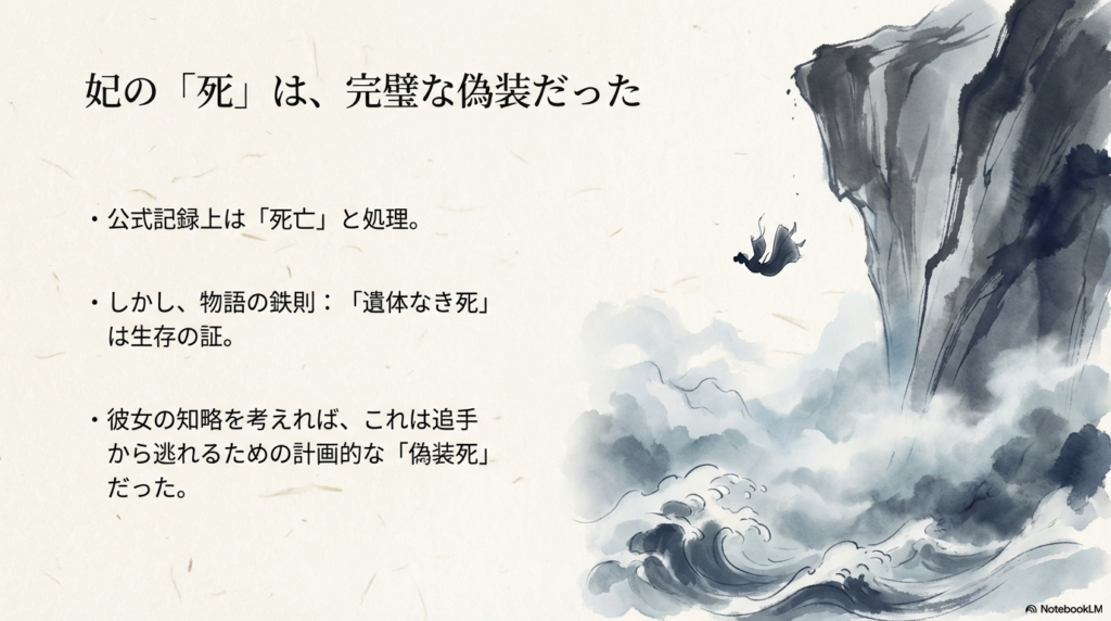 楼蘭妃の死は公式記録上の処理であり計画的な偽装死だった