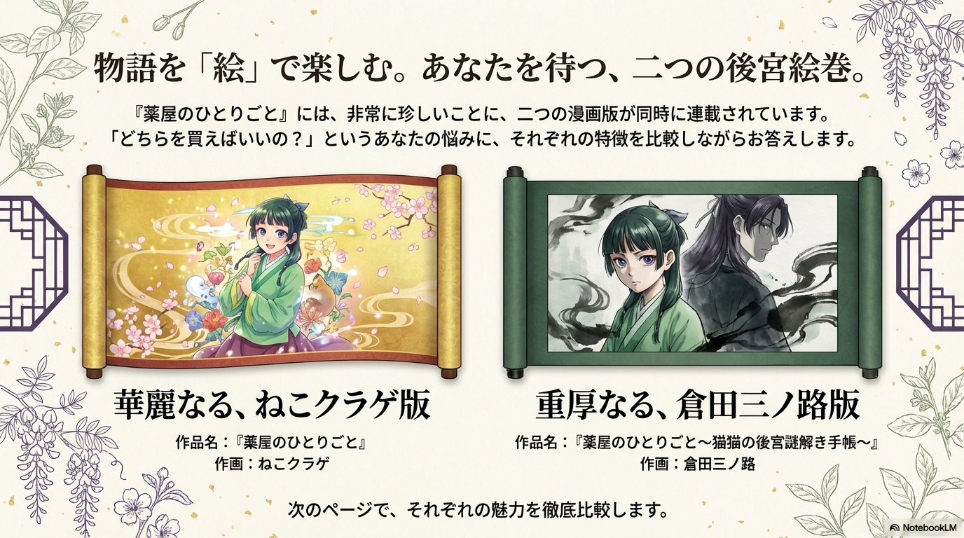 薬屋のひとりごとの漫画はどっちがおすすめ？