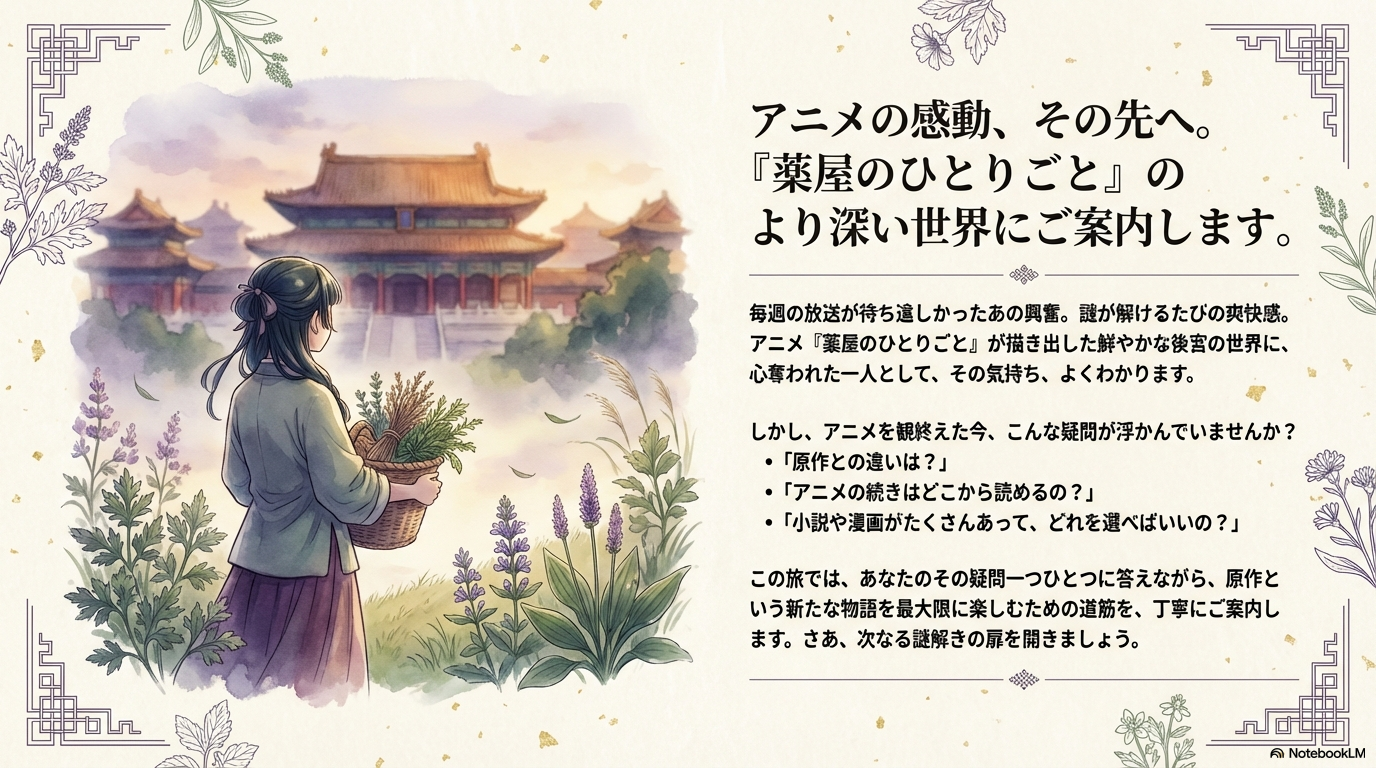 薬屋のひとりごとアニメ小説の違い簡単に解説！