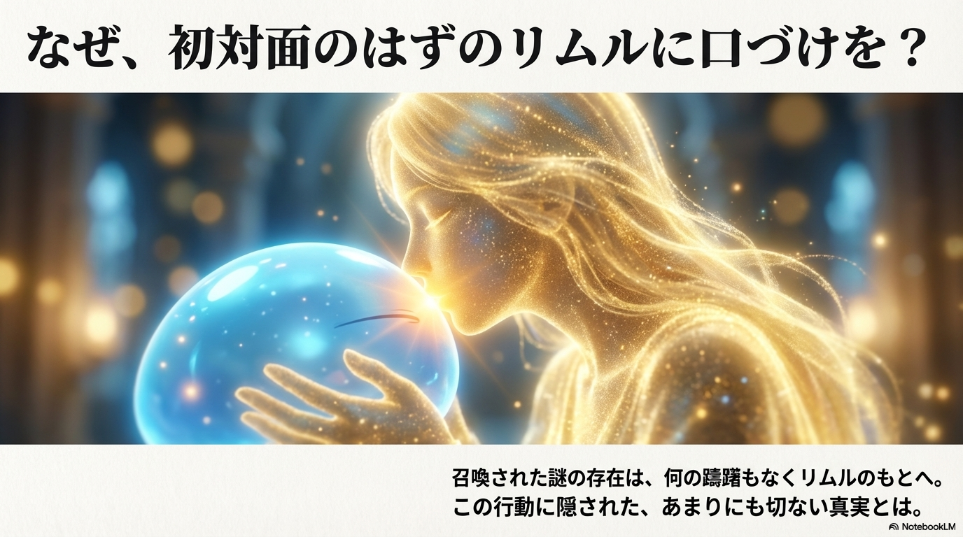 未来のクロエ（クロノア）が長い旅の末に再会したリムルへキスをした理由の図解