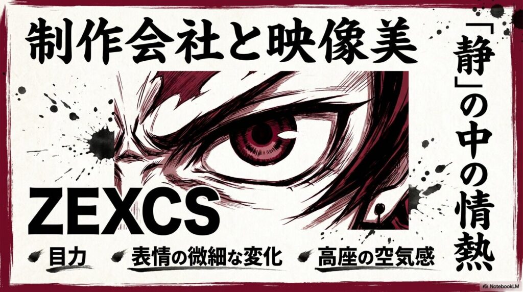 制作会社ZEXCSによる静の中の情熱を描く映像美と高座の空気感の表現