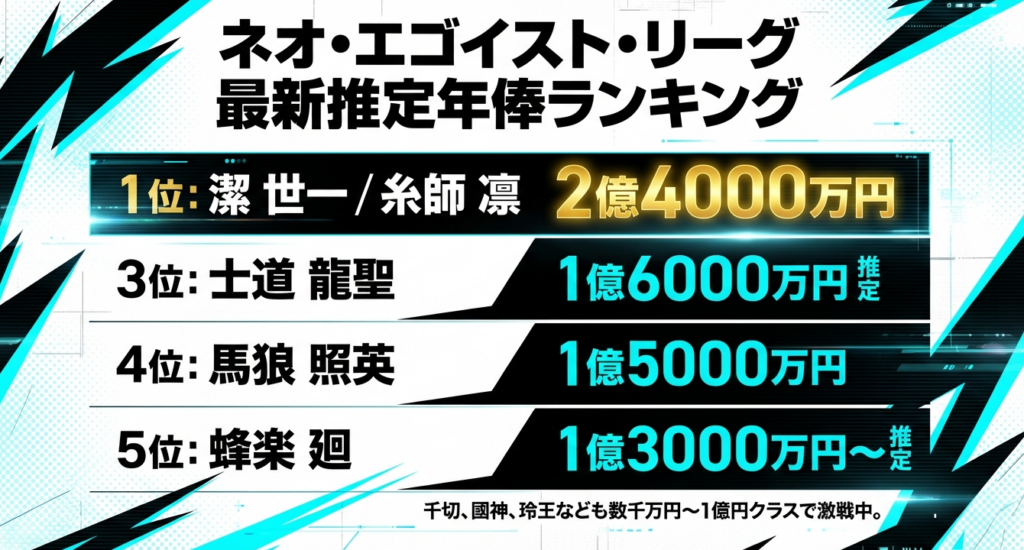 NEL最新推定年俸ランキング（ベスト5）