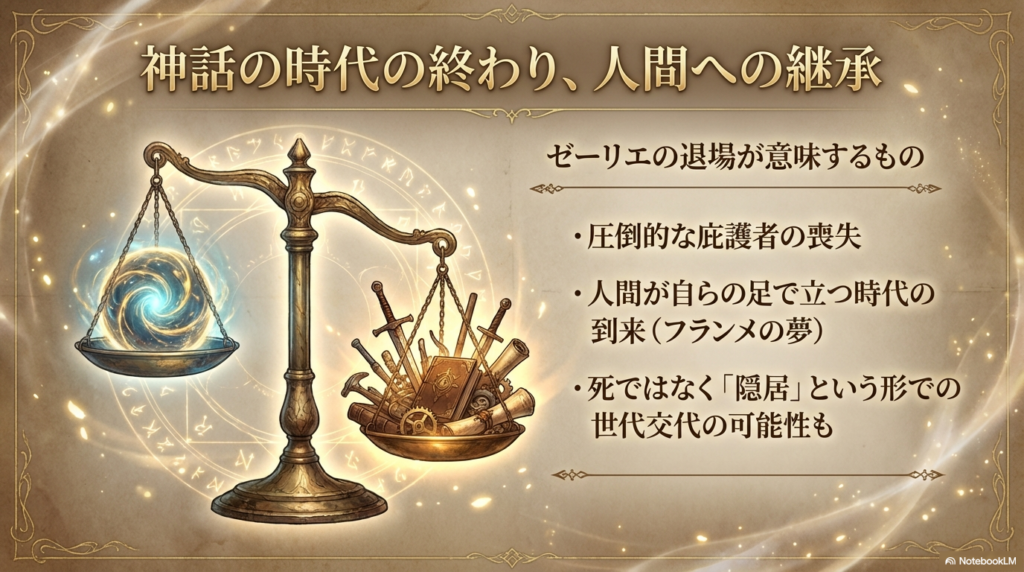 ゼーリエの退場が意味する圧倒的庇護者の喪失と人間主体の時代への移行