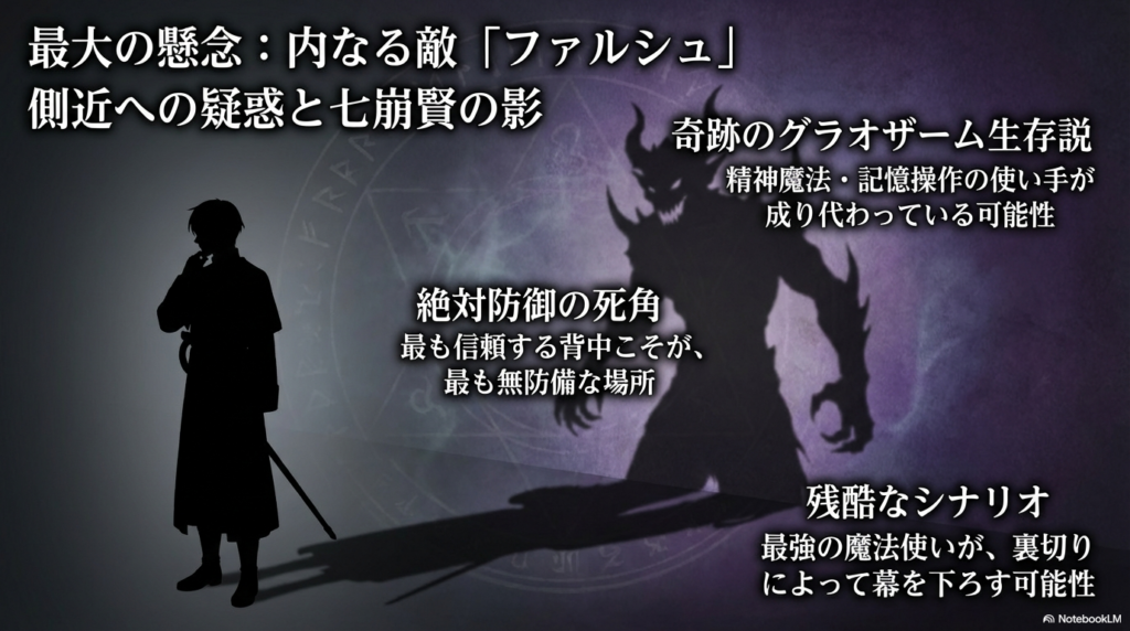 ゼーリエの側近ファルシュの裏切りと七崩賢グラオザーム生存説に関する考察