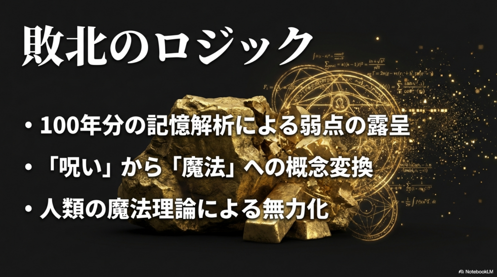 マハトの呪いが解析され敗北に至るロジックと概念の転換