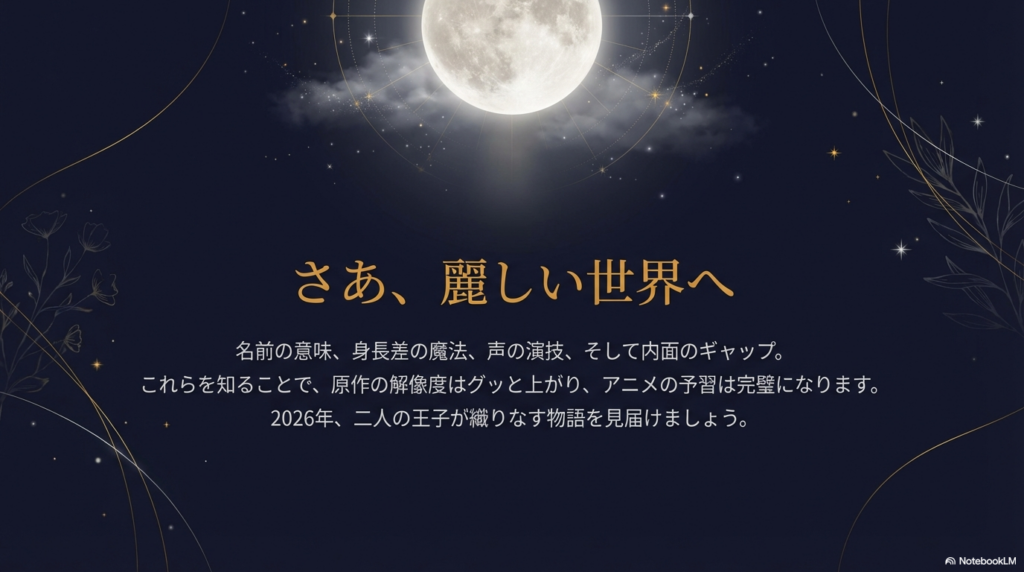 身長差や声の演技など作品の魅力を総括しアニメ放送を心待ちにするメッセージスライド