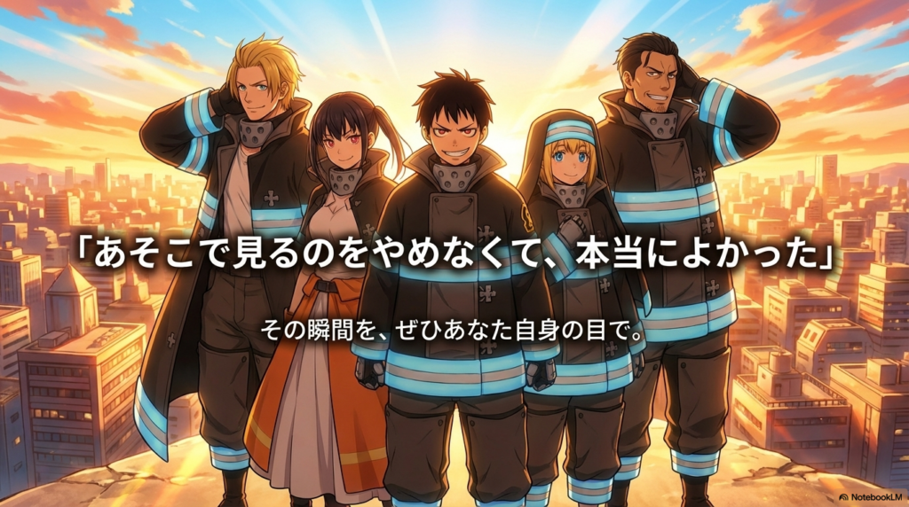 視聴者のタイプに合わせて、何話まで見るべきかの判断基準をまとめた結論スライド