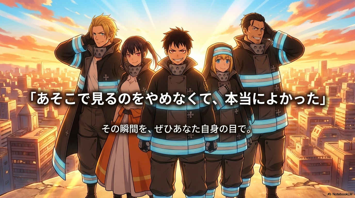 視聴者のタイプに合わせて、何話まで見るべきかの判断基準をまとめた結論スライド