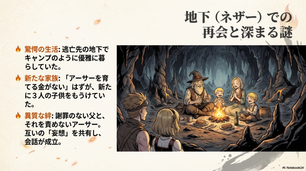 アーサーと両親の再会 地下ネザーでの新生活と家族構成