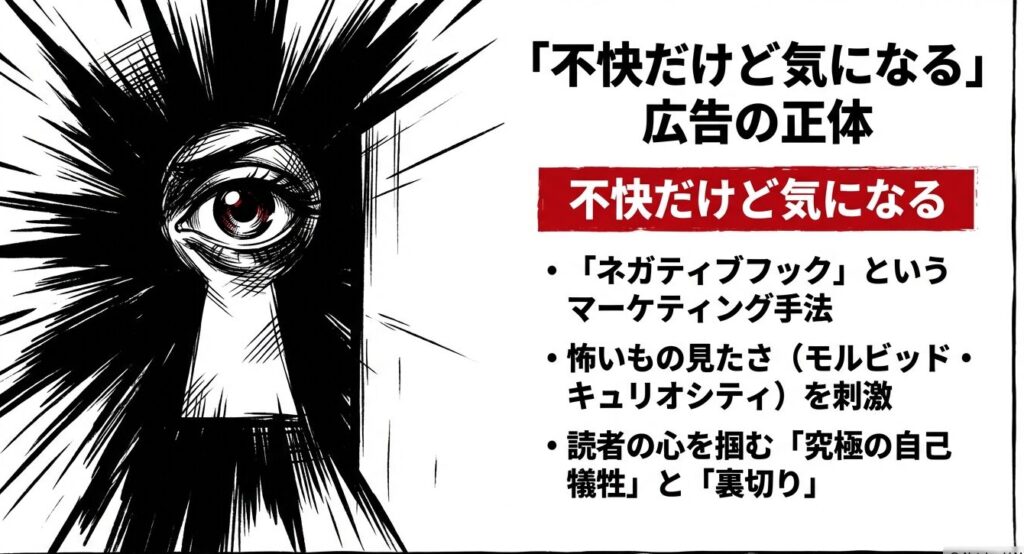 不快だけど気になる広告の正体であるネガティブフックの解説